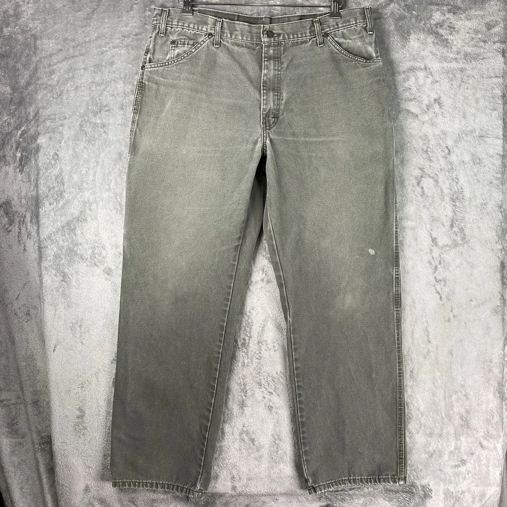 Dickies Pants Mens‎ Size 38x32 (fit 37x30) Green Canvas Carpenter Skater Grunge